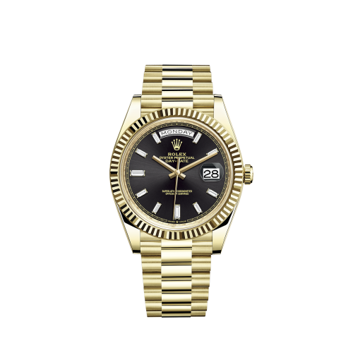 Day-Date Yellow Gold Black Baguette 40mm