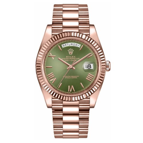 Day-Date Green Dial Rose Gold Watch 40mm