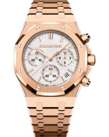 ROYAL OAK Pink Gold Silver-Toned Dial CHRONOGRAPH 41mm