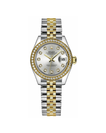 Lady-Datejust Silver Diamond Watch 28mm